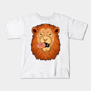 Lion with Donut Kids T-Shirt